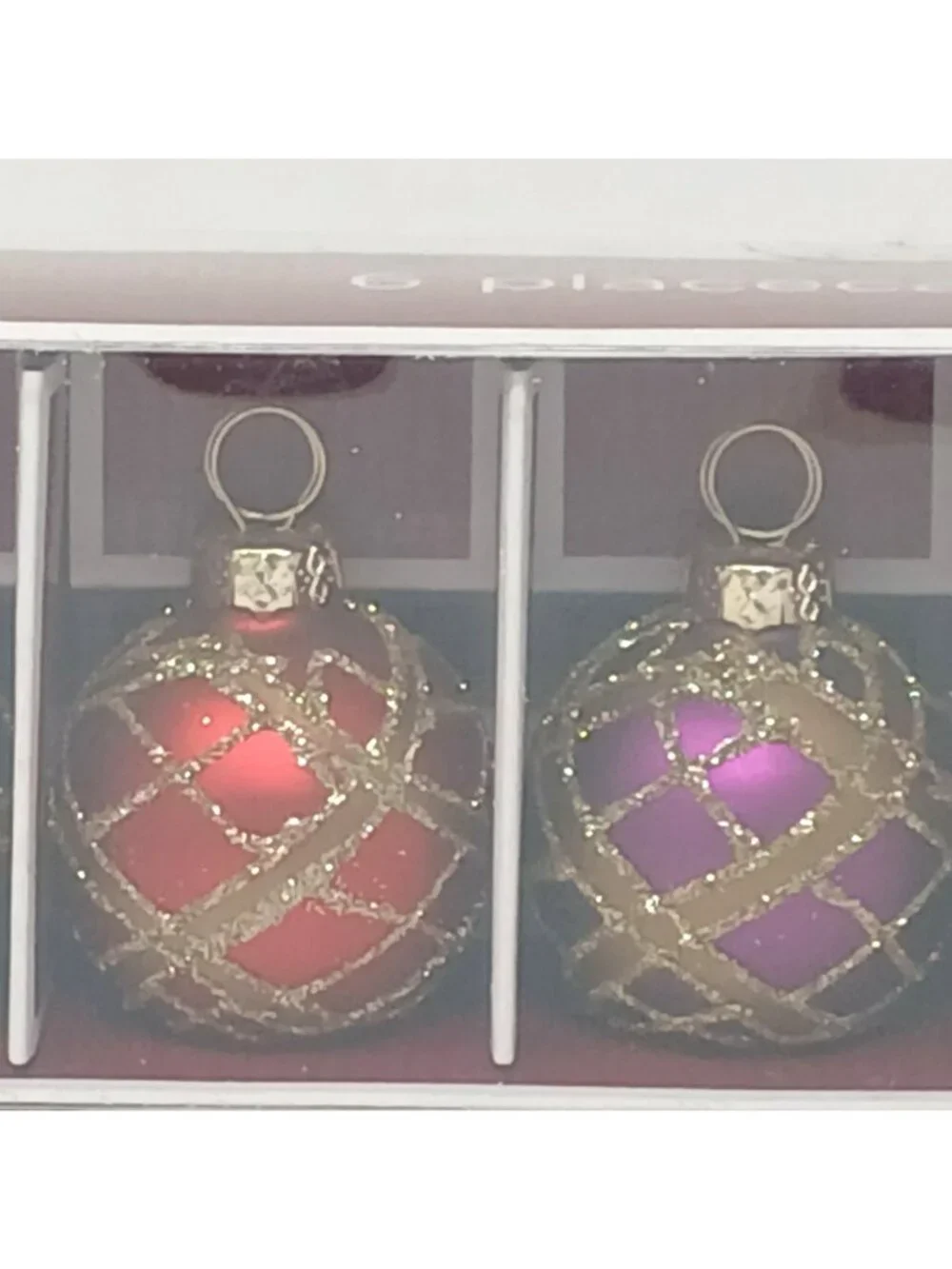 6 Glittery Christmas Ornament Placecard Holders 2